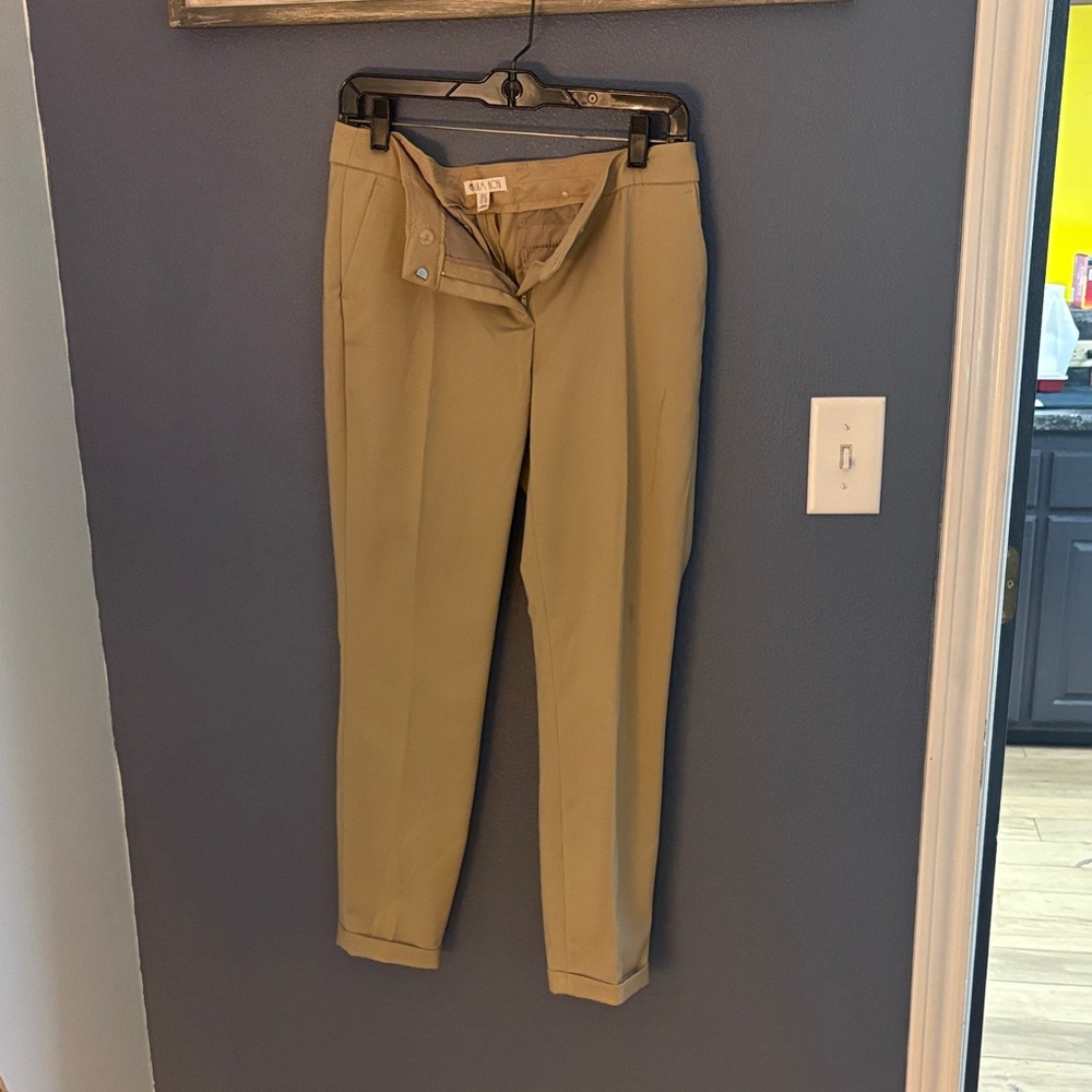Lila Rose Khaki Straight-Leg Pants